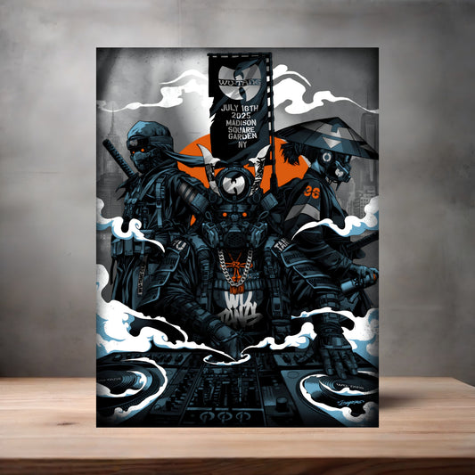 Wu-Tang Clan Madison Square Garden concert poster on aluminum print. Multiple sizes available