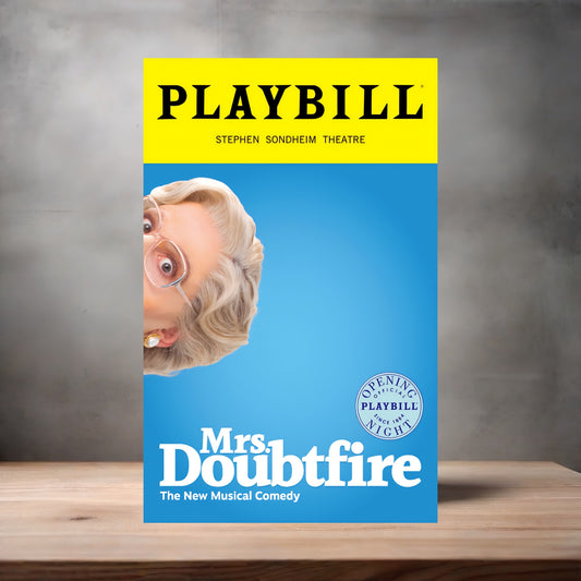 Playbill Mrs. Doubtfire poster on aluminum print. Multiple sizes available