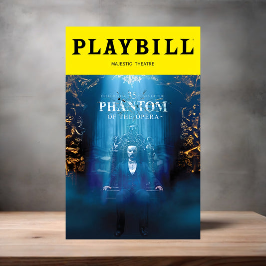 Playbill Phantom of the Opera poster on aluminum print. Multiple sizes available