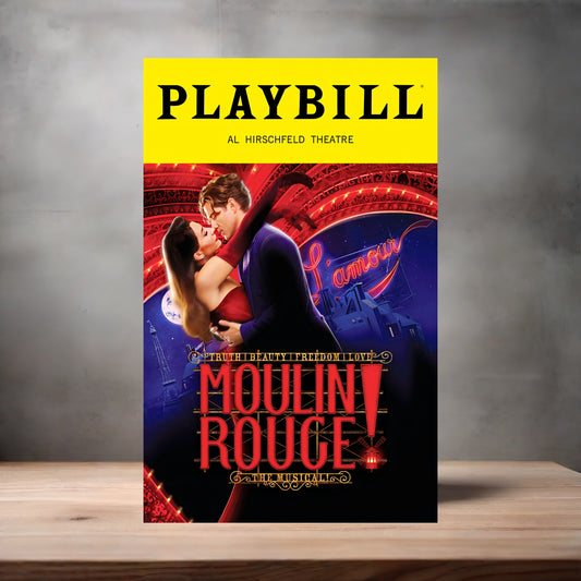Playbill Moulin Rouge poster on aluminum print. Multiple sizes available