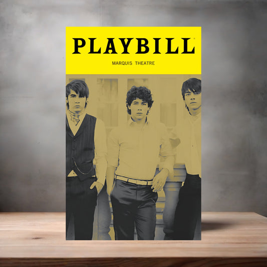Playbill Jonas Brothers poster on aluminum print. Multiple sizes available