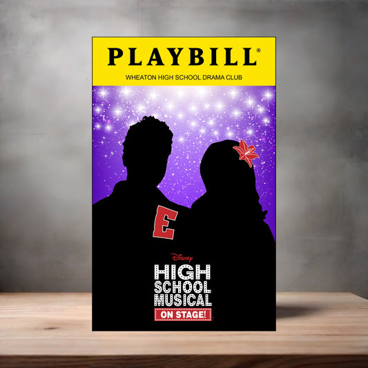 Playbill High School Musical poster on aluminum print. Multiple sizes available