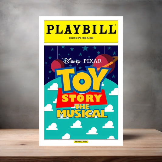 Playbill Toy Story poster on aluminum print. Multiple sizes available