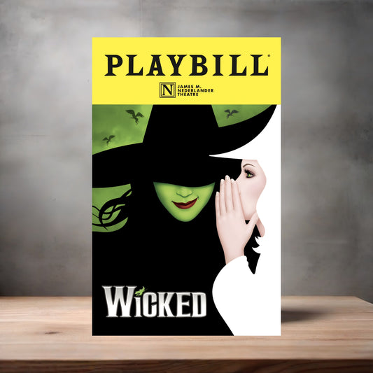 Playbill Wicked poster on aluminum print. Multiple sizes available
