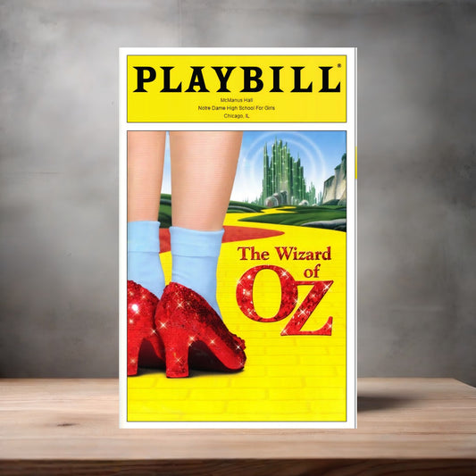 Playbill Wizard of Oz poster on aluminum print. Multiple sizes available
