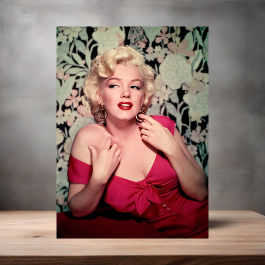 Marilyn Monroe flower poster on aluminum print. Multiple sizes available