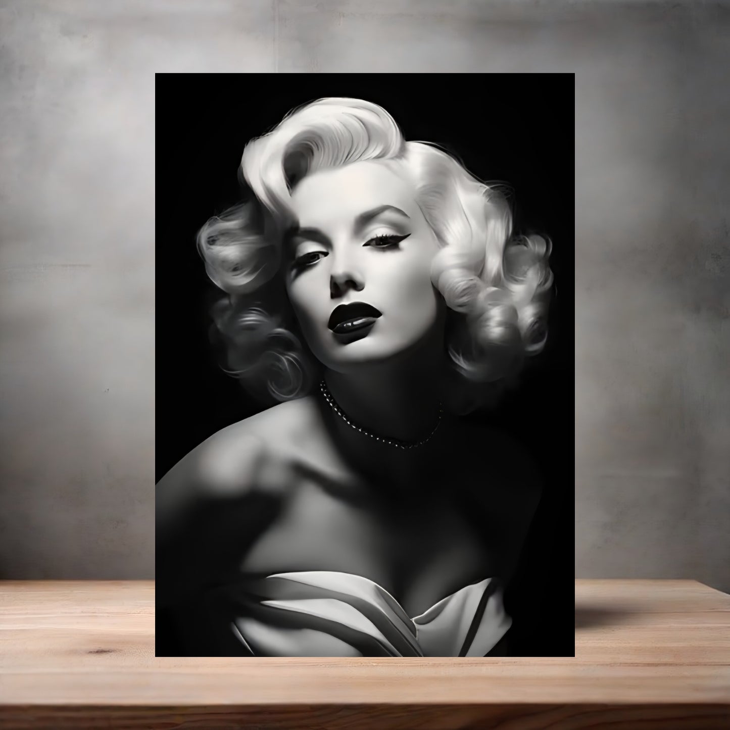 Marilyn Monroe black and white poster on aluminum print. Multiple sizes available