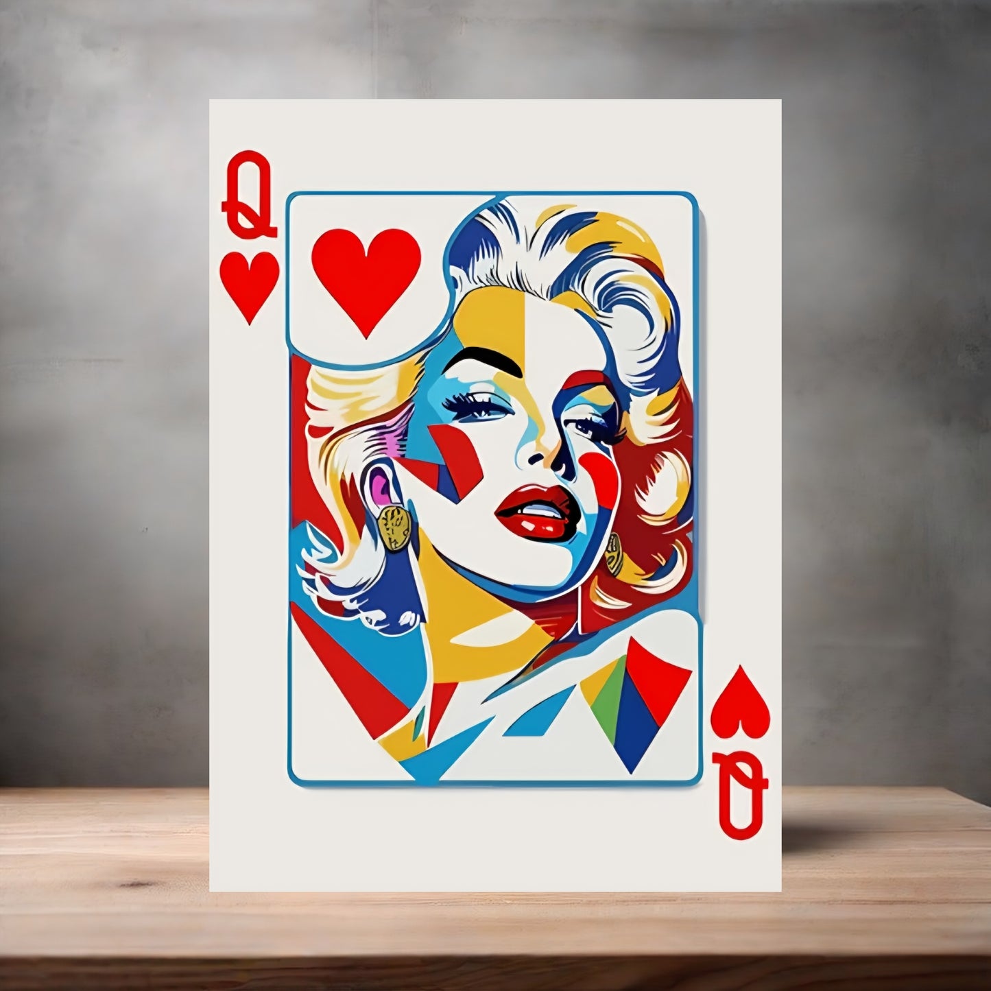 Marilyn Monroe Queen of Hearts poster on aluminum print. Multiple sizes available