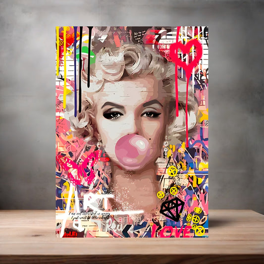 Marilyn Monroe poster on aluminum print. Multiple sizes available