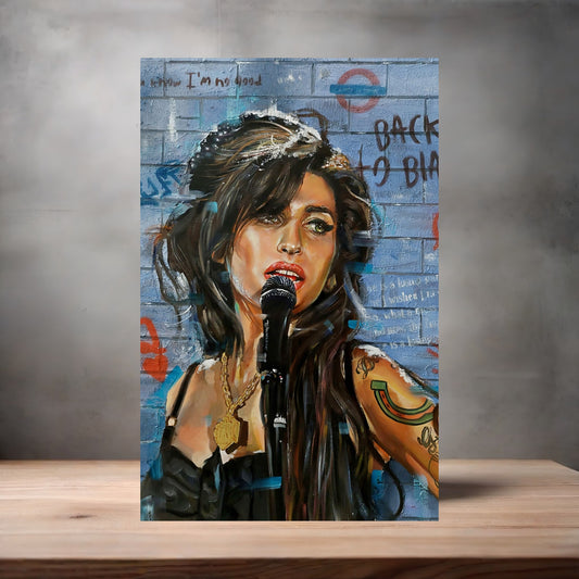 Amy Winehouse v8 poster on aluminum print. Multiple sizes available