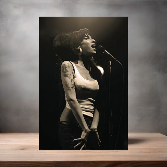 Amy Winehouse v5 poster on aluminum print. Multiple sizes available