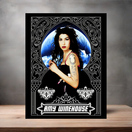 Amy Winehouse v13 poster on aluminum print. Multiple sizes available