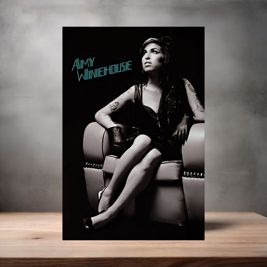 Amy Winehouse v12 poster on aluminum print. Multiple sizes available