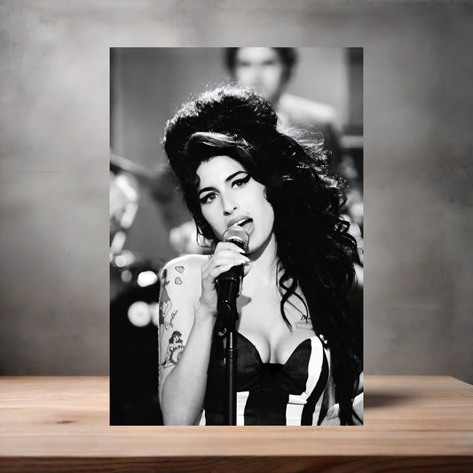 Amy Winehouse v10 poster on aluminum print. Multiple sizes available