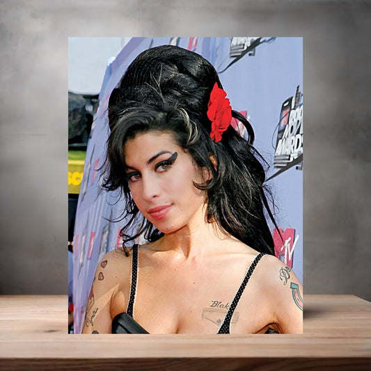 Amy Winehouse v3 poster on aluminum print. Multiple sizes available