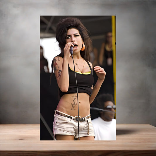 Amy Winehouse poster on aluminum print. Multiple sizes available