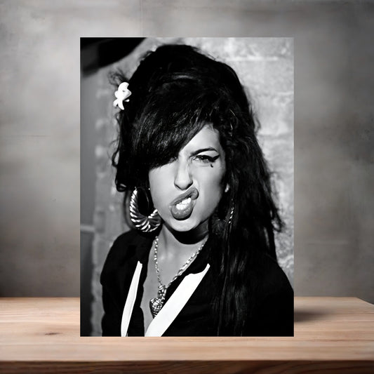 Amy Winehouse v2 poster on aluminum print. Multiple sizes available