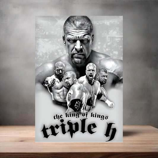Triple H The King of Kings Wrestling poster on aluminum print. Multiple sizes available