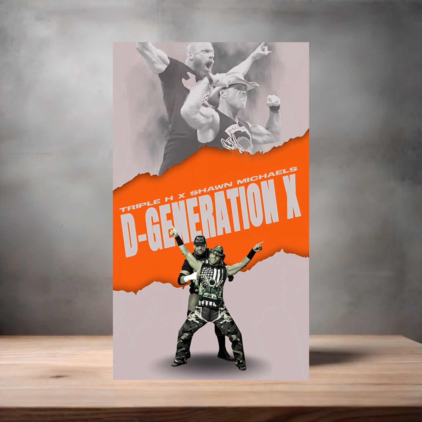 Triple H and Shawn Michaels, D-Generation X cool Wrestling poster on aluminum print. Multiple sizes available