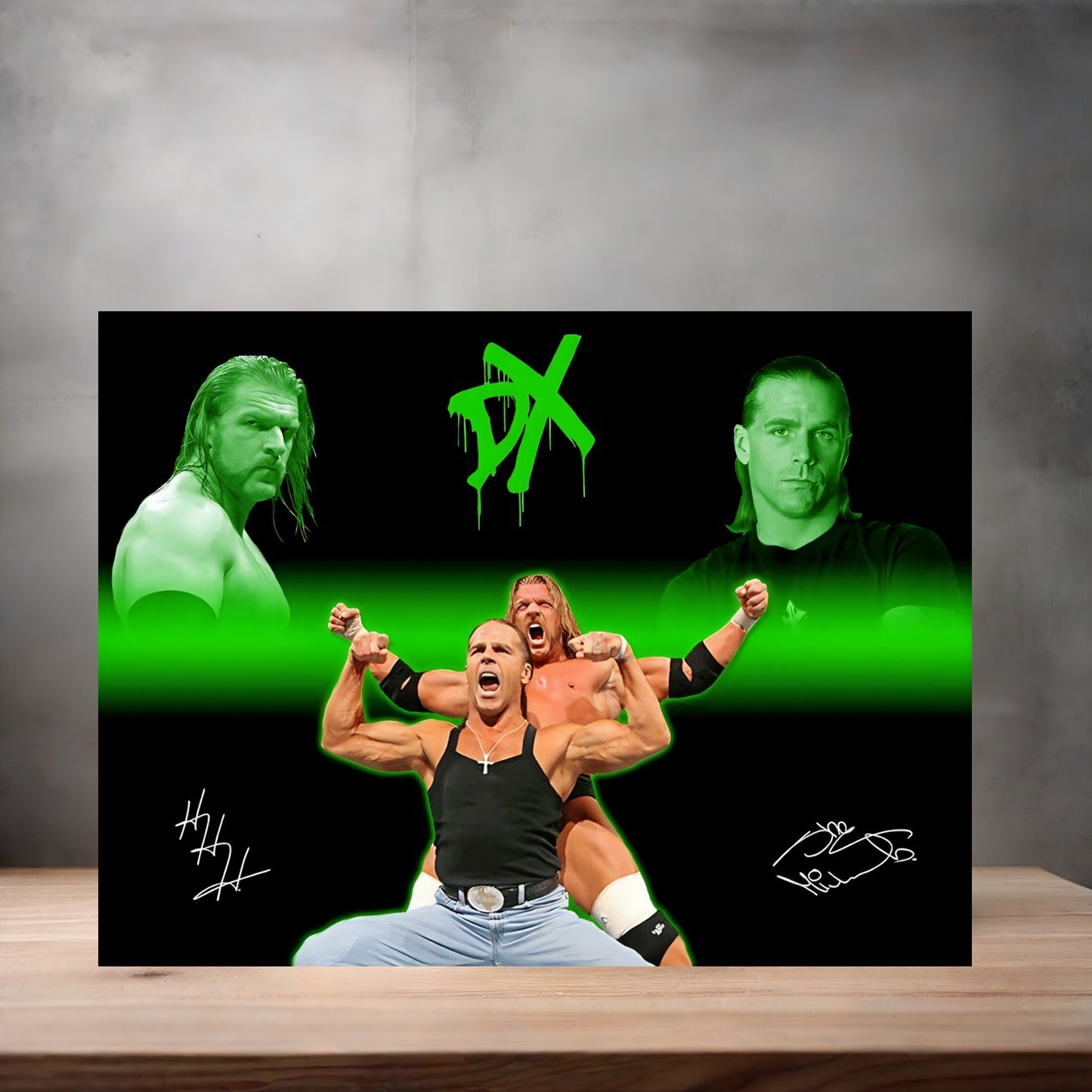 Triple H and Shawn Michaels, D-Generation X Posing Wrestling poster on aluminum print. Multiple sizes available
