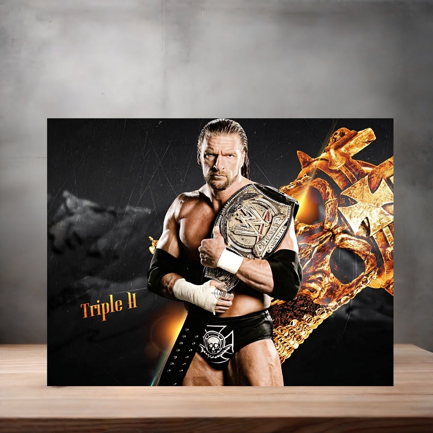 Triple H cool Wrestling poster on aluminum print. Multiple sizes available