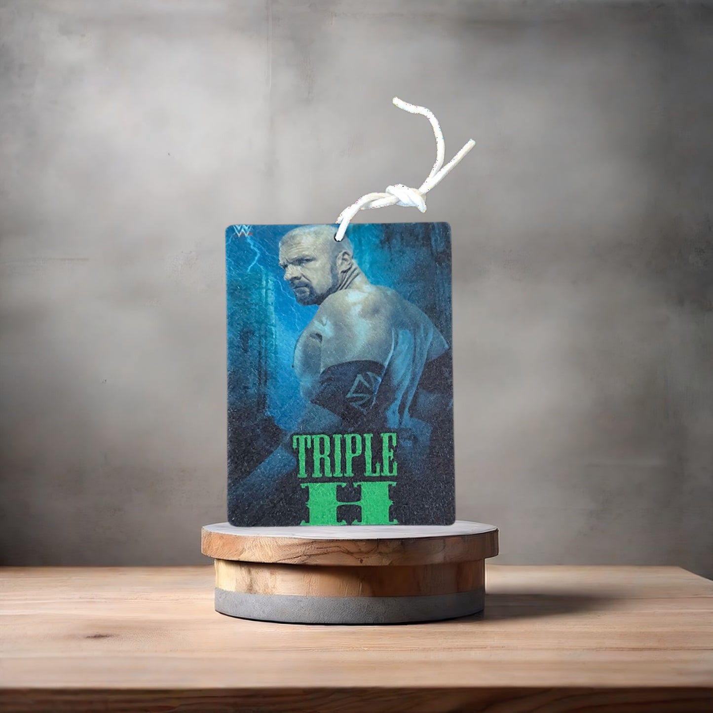 Triple H wrestling photo on car air freshener. Many scents to choose from