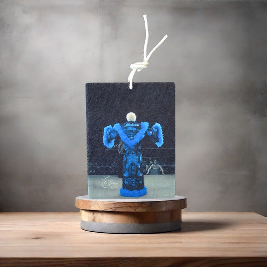 Ric Flair wrestling photo on car air freshener. Many scents to choose from