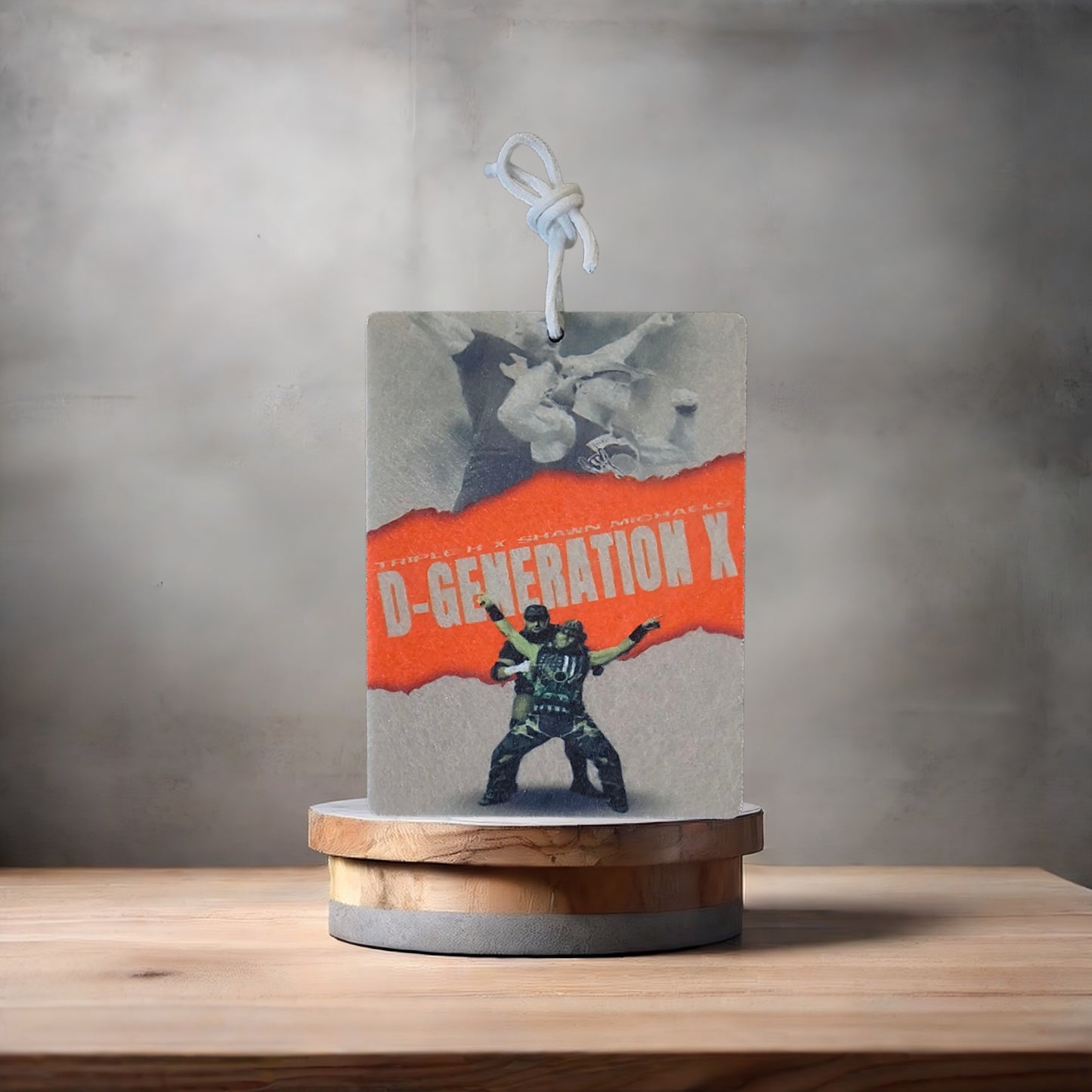 Triple H and Shawn Michaels DX wrestling photo on car air freshener. Many scents to choose from