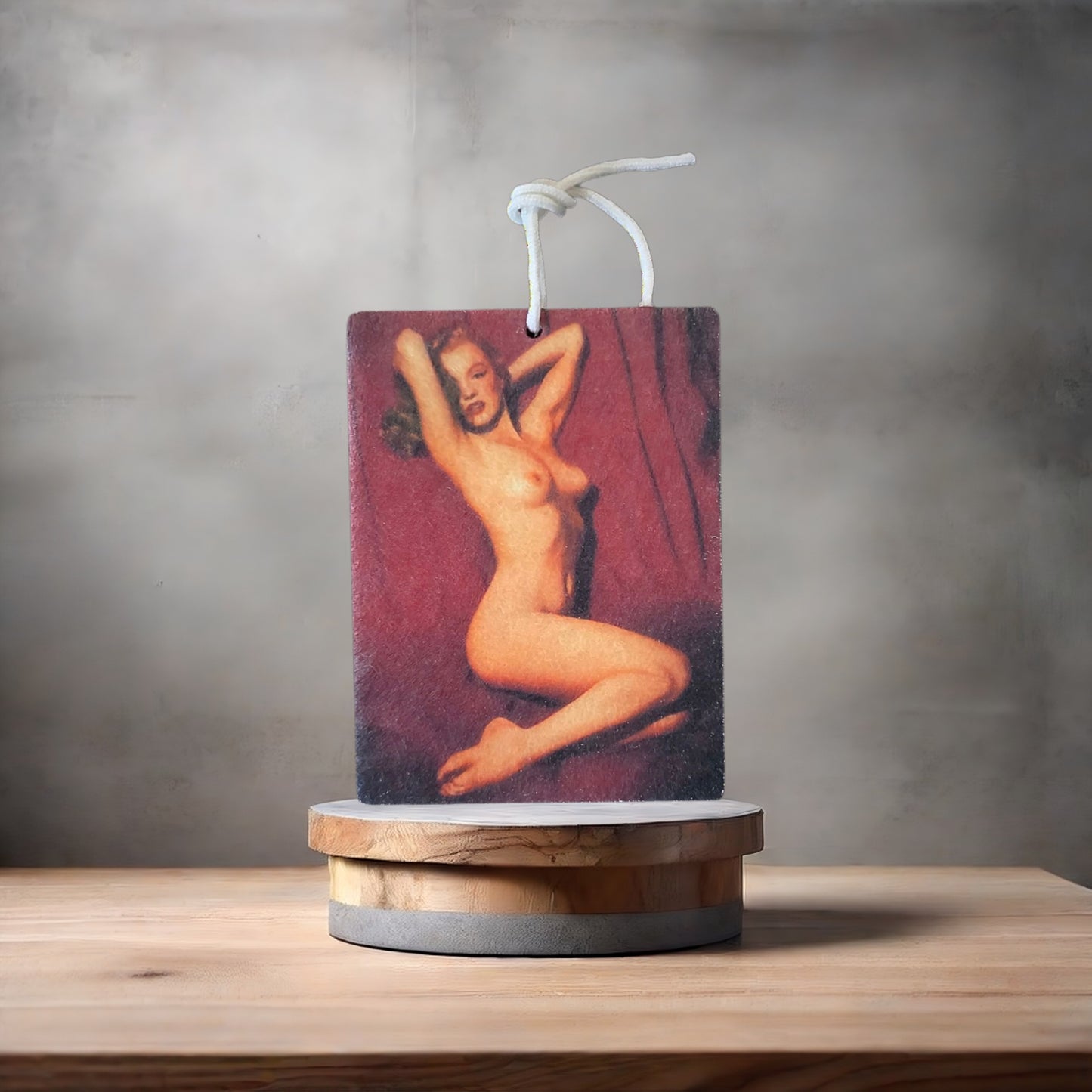Marilyn Monroe mature sexy photo on car air freshener. Many scents to choose from