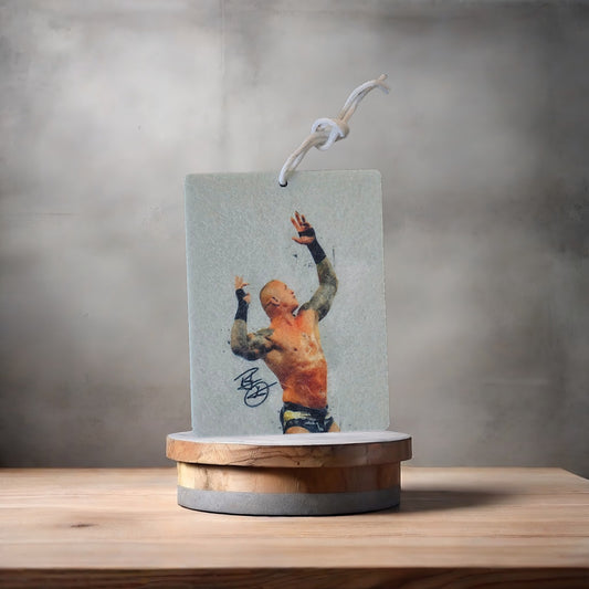 Randy Orton wrestling photo on car air freshener. Many scents to choose from