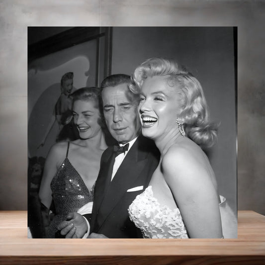 Marilyn Monroe, Katherine Hepburn and Humphrey Bogart poster on aluminum print. Multiple sizes available
