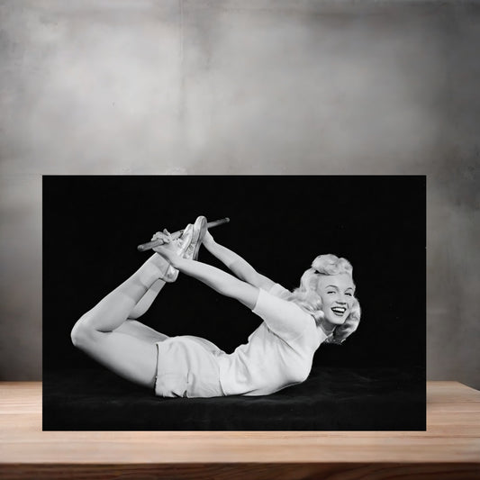 Marilyn Monroe exotic stretch poster on aluminum print. Multiple sizes available