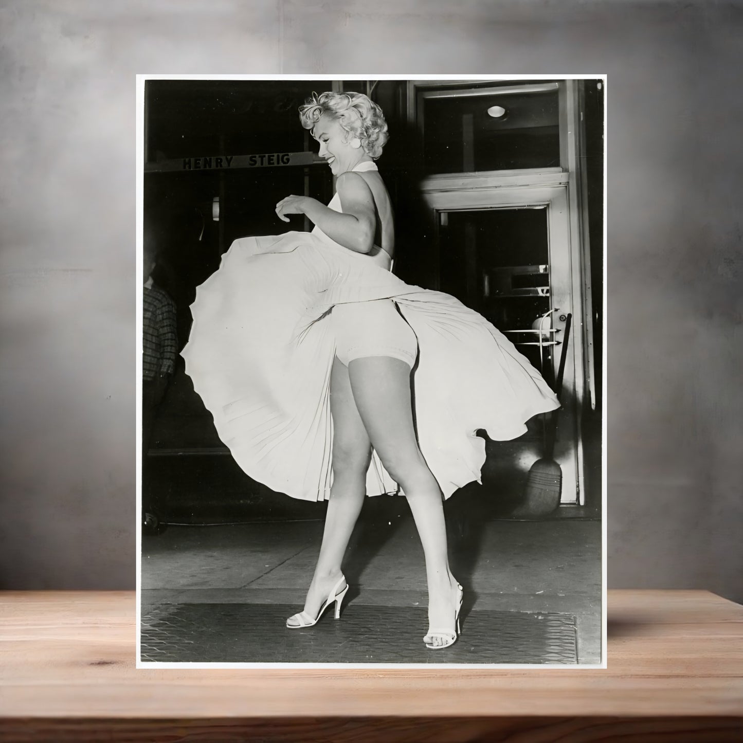 Marilyn Monroe iconic dress poster on aluminum print. Multiple sizes available