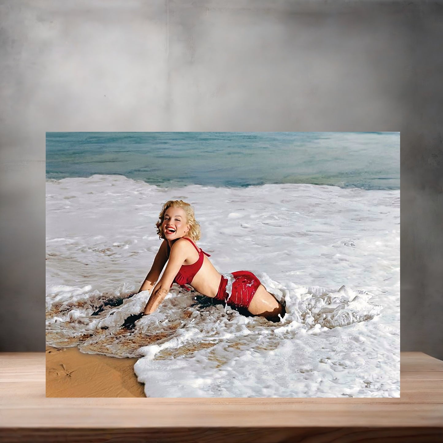 Marilyn Monroe sexy beach poster on aluminum print. Multiple sizes available