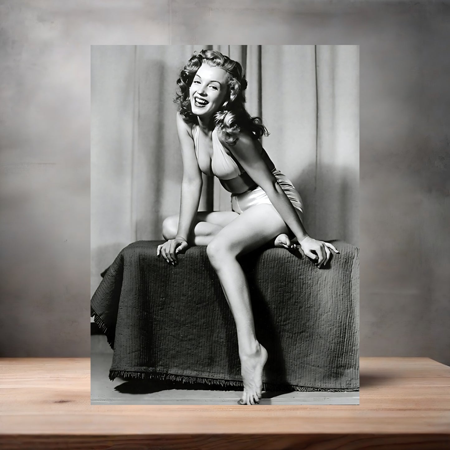 Marilyn Monroe bikini poster on aluminum print. Multiple sizes available