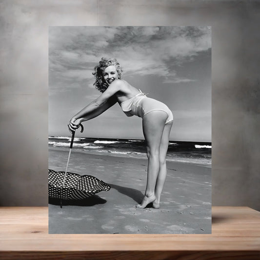 Marilyn Monroe sexy beach poster on aluminum print. Multiple sizes available