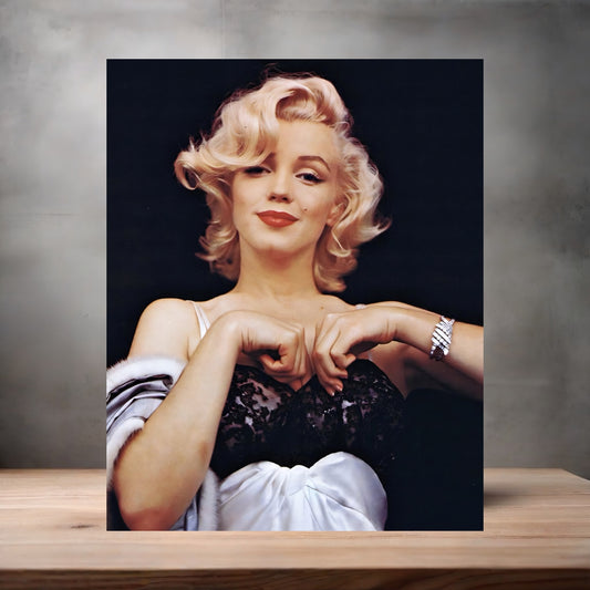 Marilyn Monroe lingerie poster on aluminum print. Multiple sizes available