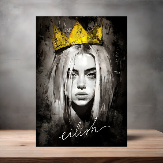 Billie Eilish unique poster on aluminum print. Multiple sizes available