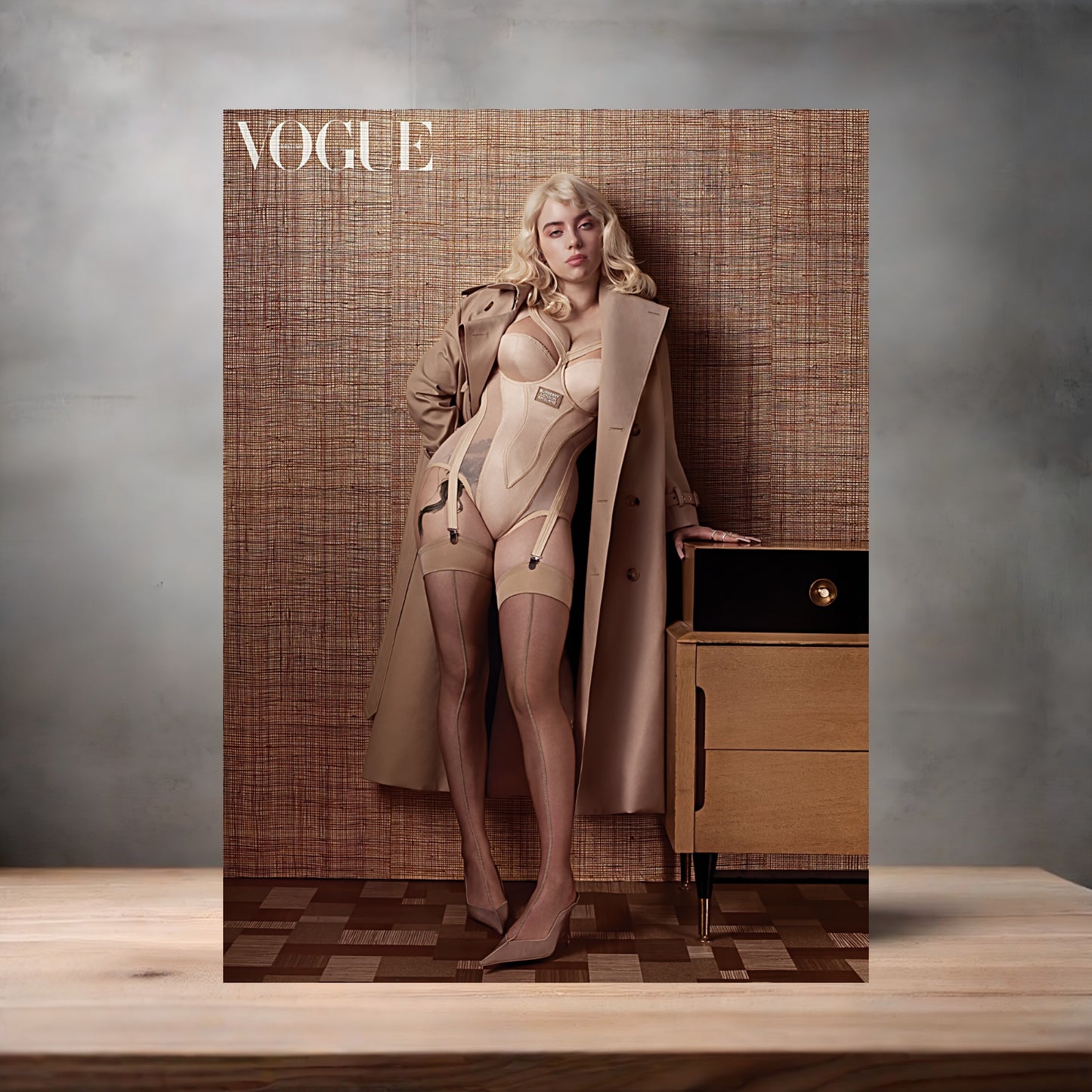 Billie Eilish Vogue magazine cover poster on aluminum print. Multiple sizes available