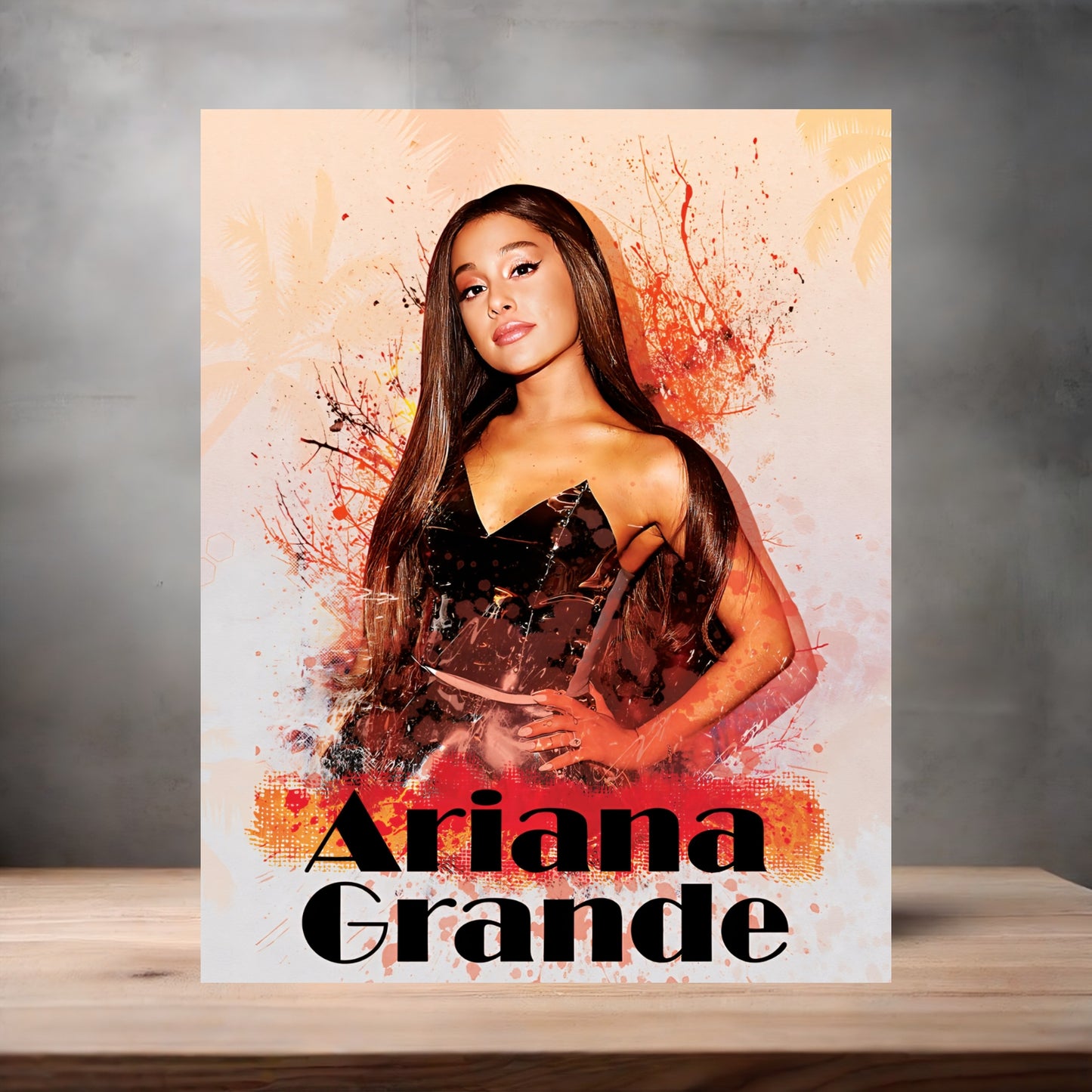 Ariana Grande v9 poster on aluminum print. Multiple sizes available