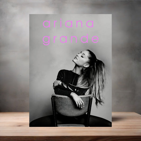 Ariana Grande v8 poster on aluminum print. Multiple sizes available