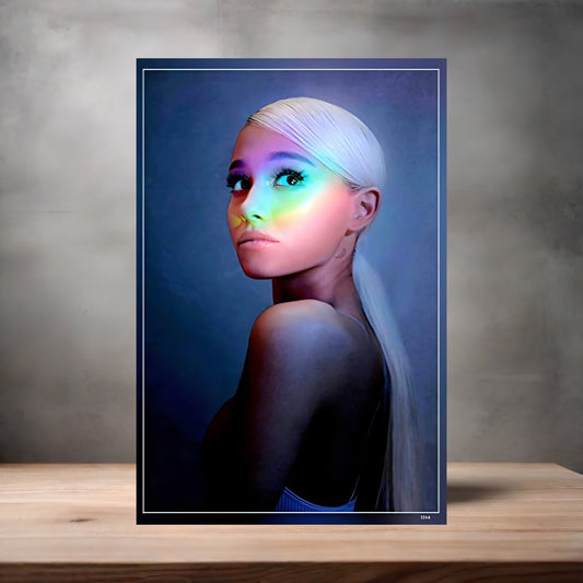 Ariana Grande v6 poster on aluminum print. Multiple sizes available