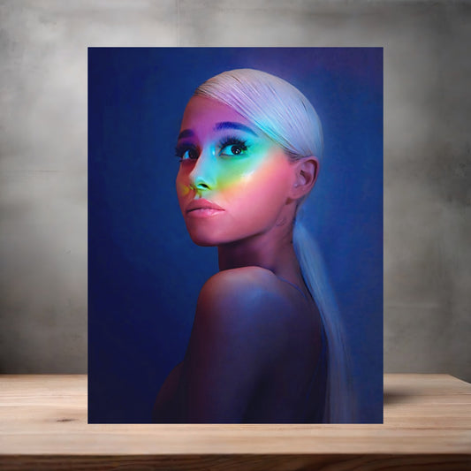 Ariana Grande poster on aluminum print. Multiple sizes available