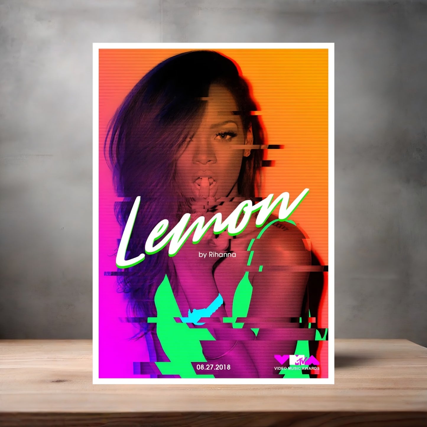 Lemon by Rihanna poster on aluminum print. Multiple sizes available