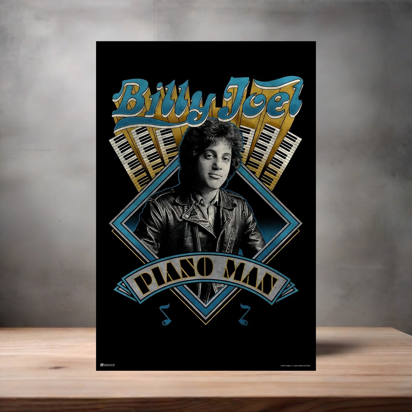 Billy Joel Piano Man poster on aluminum print. Multiple sizes available