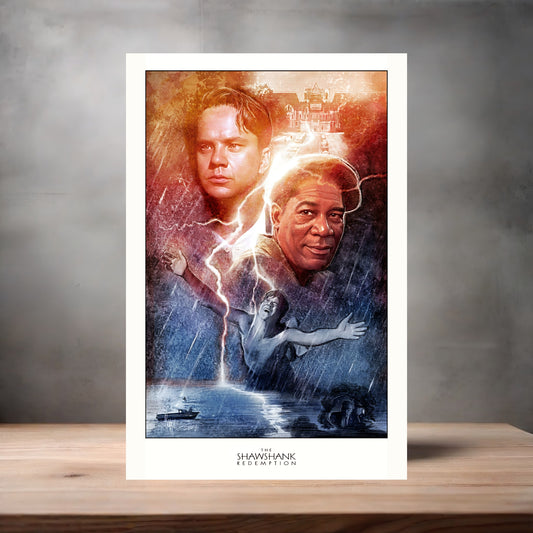The Shawshank Redemption movie poster on aluminum print. Multiple sizes available