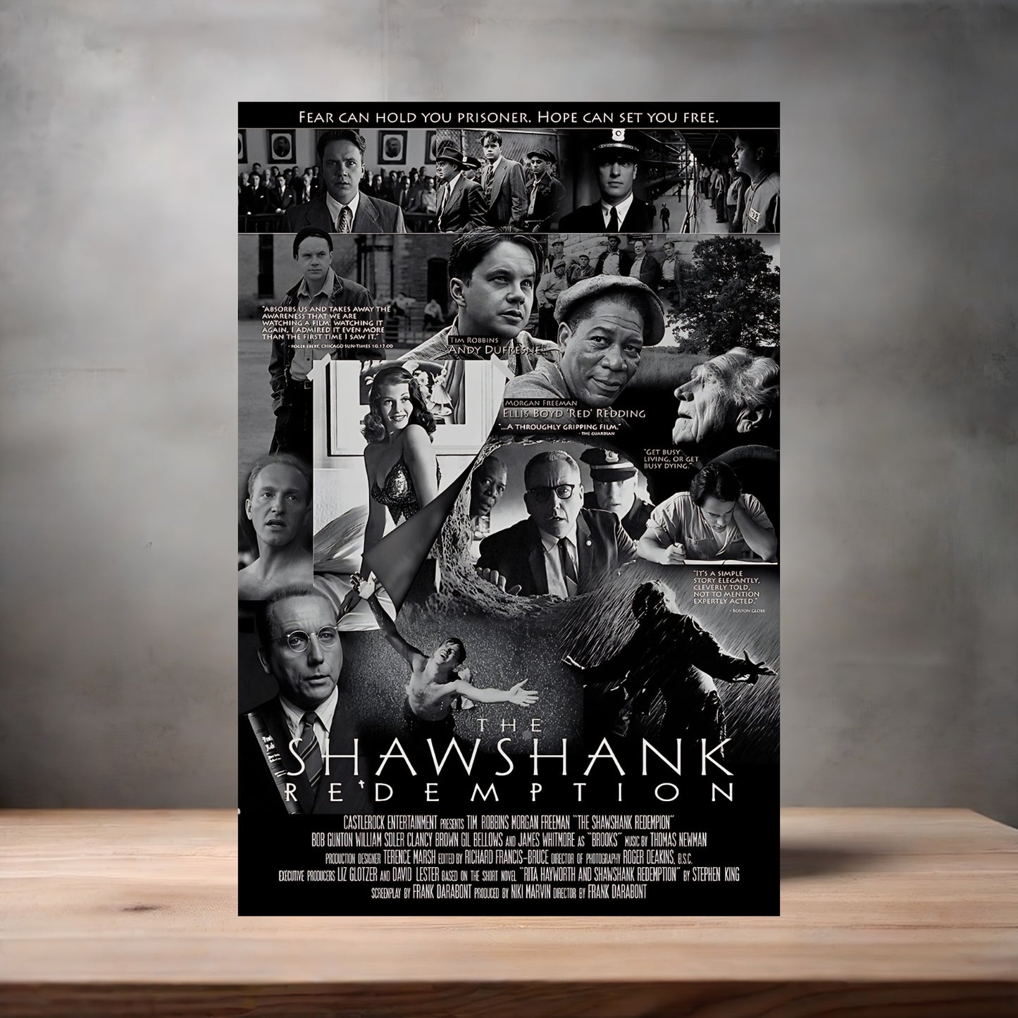 The Shawshank Redemption movie poster on aluminum print. Multiple sizes available. v8