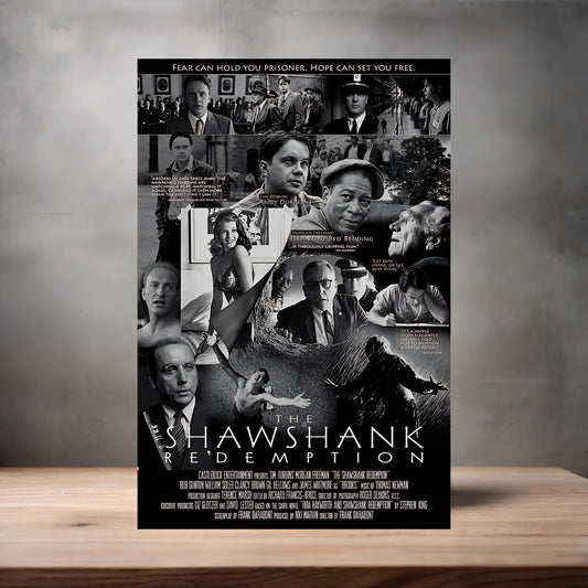The Shawshank Redemption movie poster on aluminum print. Multiple sizes available. v8