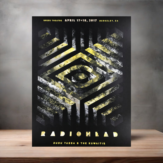 Radiohead Greek Theatre concert poster on aluminum print. Multiple sizes available