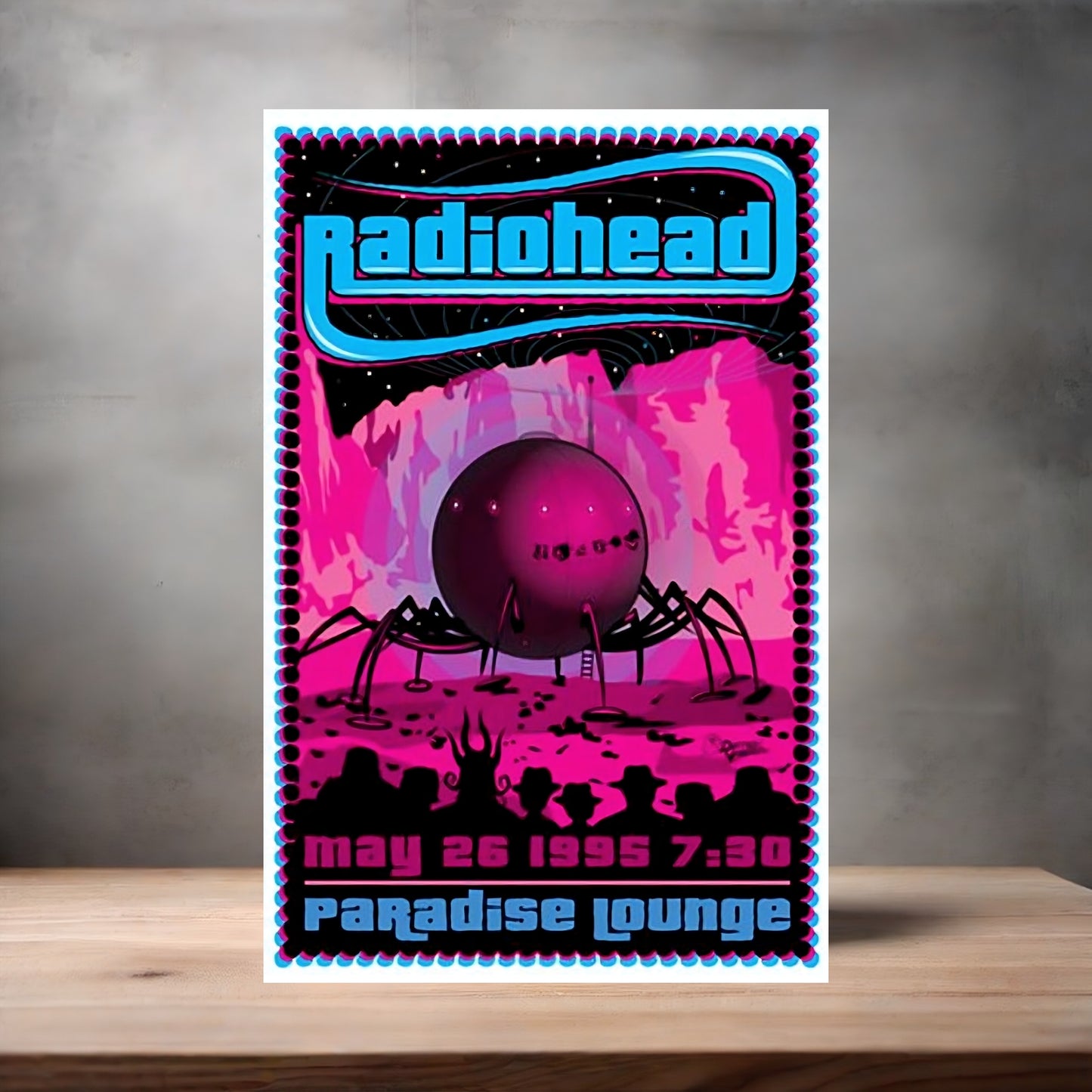 Radiohead Paradise Lounge Concert poster on aluminum print. Multiple sizes available